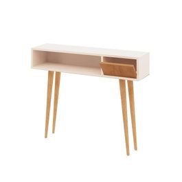 Hanah Home Aparador de 2 Niveles Roble y Blanco - 100 cm Ancho x 94 cm Alto x 30 cm Profundo